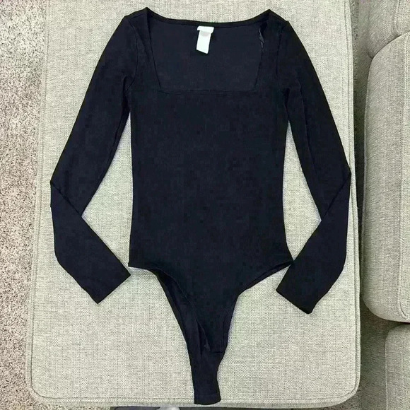 H&M Black Square Neck Bodysuit - Picture 1 of 5